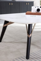 Table à thé moderne en argent rectangulaire ronde de luxe Tables basses en pierre de marbre Table basse en bois de chêne véritable