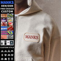 Sweat-shirts à capuche pour hommes de haute qualité, coupe ample, double fermeture éclair, avec logo personnalisé, poche, style streetwear, en tissu épais, vente en gros