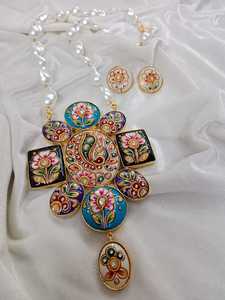 Exclusive Tanjore set Jewelry Set New Arrival Fashionable Necklace Earrings for Weddings wear - Product Image 2