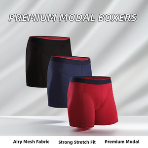 Caleçons Boxers Respirants et Résistants pour Hommes en Modal Maille 60S de Haute Qualité, Taille Mi-Haute, Design Exclusif - Product Image 2