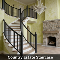 Système de balustrade en aluminium sur mesure pour villa, balcon, terrasse, escalier, poteaux de main courante, revêtement poudré noir mat extérieur