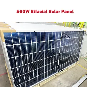 Higon 575W Module Solaire Fotovoltaico 550W Verre Verre Transparent Panneau Solaire Bifacial