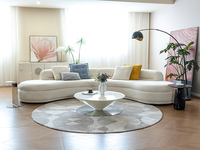 Modernes Luxus-Sofa-Set mit Gebogener Bouclé-Stoffpolsterung, Unregelmäßiges Modulares Minimalistisches Design für Hotel, Villa, Apartment Wohnzimmer