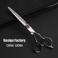 Ciseaux de coiffure professionnels en acier inoxydable japonais 440C, poignée ergonomique, dureté 55-56HRC pour coiffeurs et barbiers