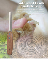 Poignée en bois de haute qualité accessoires de toilettage pour animaux de compagnie en métal chats et chiens griffes de meulage lime à ongles