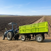 Remorque agricole basculante 4 roues de 8-10 tonnes pour tracteur, matériel agricole, camion agricole, remorque de jardin et serre à vendre