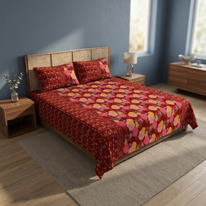 Parure de lit imprimée 100% coton biologique 200TC motif floral éléphant taille King pour la maison et l'hôtel - Product Image 3