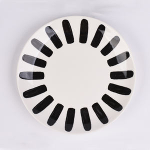 Juego de vajilla de porcelana con estampado de rayas azules, 12 piezas, con plato de postre de 8 pulgadas, tazón para cereales y fideos de 5.6 pulgadas, plato de cena de 10.5 pulgadas - Product Image 4