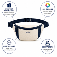 Sac banane promotionnel en toile avec logo personnalisé, sac de festival en toile recyclée, sac de ceinture, cadeau d'entreprise, vente en gros OEM