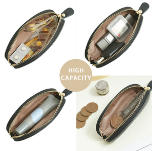 2026 Elegant Solid Color Women Genuine <b>Leather</b> Mini Coin Purse Women Mini Coin Purse Wallets Multi Colour Coin Card Storage Bag - Product Image 3