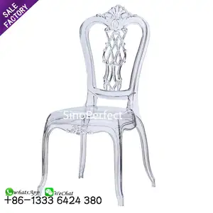 Design personnalisé unique, chaises transparentes en plastique, résine de cristal, acrylique, cristal transparent pour événements, banquet, fête, hôtel, chaise de mariage