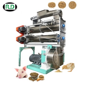 Rongda 3-5T/H Steel Ring Die Pelletizer Machine New CE-Certified Animal Feed Pellet Machine Poultry Gear Manufacturers <strong>Plants</strong> - Product Image 1