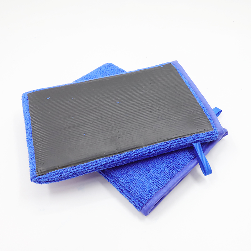 Оптовая продажа от производителя, синего цвета, 22x14 см, микрофибра для мытья автомобиля, глина для детейлинга, варежка для ухода за автомобилем, очистка
