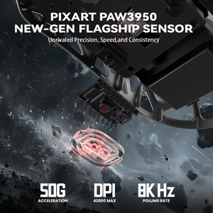 Mouse da Gaming Wireless ATTACK SHARK R2 Tri-Mode in Lega di Magnesio, Sensore PAW3950, Frequenza di Aggiornamento 8000Hz, Ultraleggero 45g, Ergonomico - Product Image 3