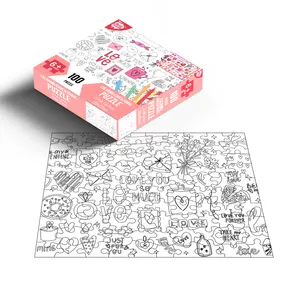 Casse-tête de peinture DIY pour enfants, gros puzzle de coloriage avec stylo de couleur, vente en gros