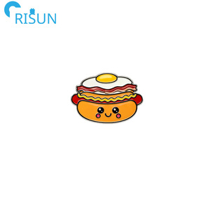 Pin de solapa de esmalte suave y duro del fabricante, con diseños de comida (papas fritas, hot dog, hamburguesa de <span class=keywords><strong>Chicago</strong></span>), estilo Kawaii, con logotipo personalizado - Product Image 3