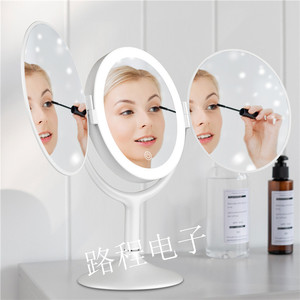 Espejo de Maquillaje LED Plegable Nuevo Directamente del Fabricante, de una Sola Cara, con Patrón de Diamantes, Impresión de Logotipo Personalizada para Uso de Maquillaje - Product Image 2