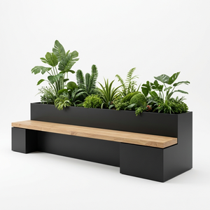 Jardinières rectangulaires sur mesure pour l'extérieur, utilisées dans les jardins et les cours - Product Image 1