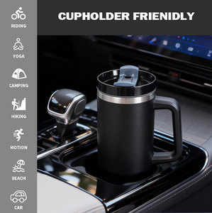 Vaso Térmico Personalizado al por Mayor con Logotipo, 40oz, con Asa - Taza de Viaje de Acero Inoxidable 304 con Aislamiento al Vacío - 100% Hermético, para Auto - Product Image 5