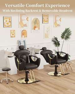 Sedia salone rosa con specchio parrucchiere e sedia Styling per saloni di bellezza sedie da barbiere e altri mobili da salone - Product Image 5