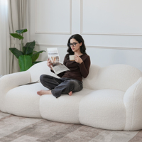Voxhome Nordisches Modernes 3-Sitzer Schlafsofa, Faulenzersofas für Wohnzimmer und Schlafzimmer, Weiße Wolken-Couch-Garnitur, Topseller