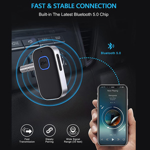 Nuevo Adaptador Inalámbrico para Auto con <span class=keywords><strong>Bluetooth</strong></span> 5.0 y Entrada Auxiliar de 3.5mm, <span class=keywords><strong>Receptor</strong></span> de Audio para Auto con 16 Horas de Duración de Batería - Product Image 6