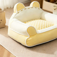 Lit pour animaux de compagnie en forme d'ours, emballé sous vide, pour toutes les saisons, lit chaud pour chat, nid douillet en peluche pour chien, réduction des frais de livraison, vente en gros