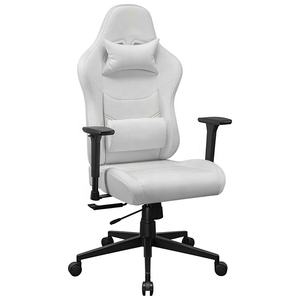 Chaises de jeu vidéo de style course inclinables populaires 2026, logo personnalisé, réglage de la hauteur <span class=keywords><strong>gratuit</strong></span>, pivotant, bascule, appui-tête blanc - Product Image 3