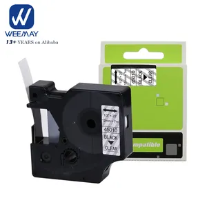 Weemay 12Mm Zwart Op Helder Label Tape Compatibel Dymo D1 Standaard Labels 45010 Voor Dymo Label Manager 160