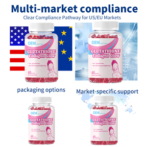 Gomitas Blanqueadoras de Piel al por Mayor de Fábrica, Suplementos de Colágeno y L-Glutatión, Cumplen con las Normas de EE. UU./UE, Suplemento Vegano - Product Image 3