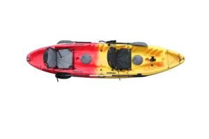 Kayak abierto para 3 personas, barco de plástico para pesca, 2 asientos, canoa
