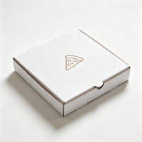 Boîte de livraison de pizza rigide blanche vierge écologique jetable en gros avec impression personnalisée quadricolore et fermeture magnétique résistante à la graisse