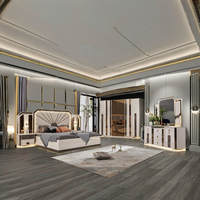Ensemble de Chambre King Size de Luxe Style Nordique Moderne, Mobilier en Bois Confortable avec Rangement pour Hôtels, Prix Abordable