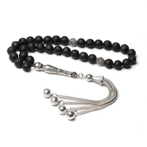 33 10MM Volcanic Stone Round <strong>Beads</strong> <strong>Black</strong> Lava Rock Independent Packaging Made in Jinhua Middle East Muslim Islamic Prayer Tasby - Product Image 1