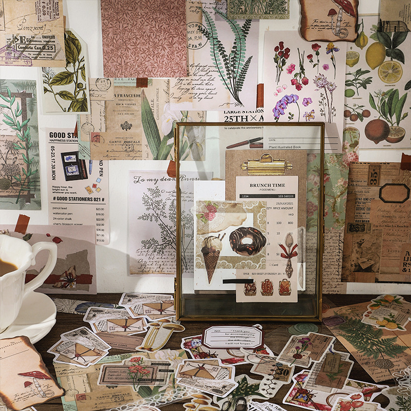 100 adesivi decorativi per scrapbooking, adesivi in ​​carta