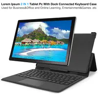 Android Tablet 10 Inch 2 In 1 Octa-Core 4GB 64GB 4G Dual SIM Kartu 5G WiFi Tablet 10.1 "FHD Tablet Pc dengan Keyboard Dilepas
