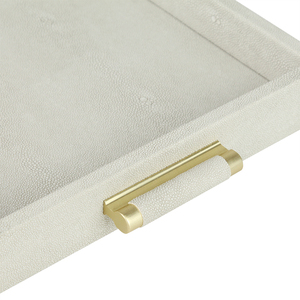 Duy Nhất Màu Be Hoặc Màu <span class=keywords><strong>Grey</strong></span> Shagreen Da Lưu Trữ Khay Trang Trí Giả Da Lưu Trữ Khay Với Kim Loại Xử Lý - Product Image 3