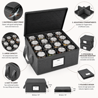 Boîte de rangement robuste, empilable, pliable, durable, sans BPA, avec coque rigide et séparateurs ajustables