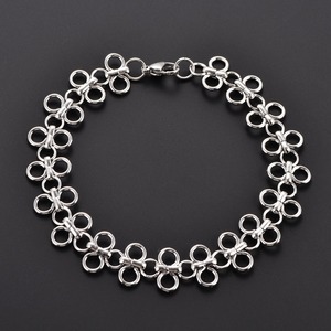 Bracelet chaîne punk en acier inoxydable avec nœud chinois pour femmes et hommes, chaîne de cheville épaisse, bracelet de poignet, bijoux en métal - Product Image 1