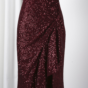 Di alta qualità rosso scollo a v abito da sera con paillettes delle donne maxi vestito in rilievo la madre <span class=keywords><strong>della</strong></span> <span class=keywords><strong>sposa</strong></span> si veste più il formato - Product Image 4