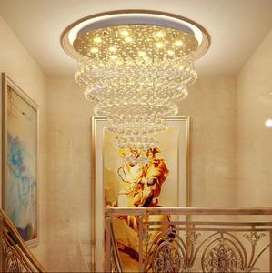 Nuevas escaleras de lujo escalera hogar montaje empotrado grande largo moderno K9 cuentas de cristal araña - Product Image 2