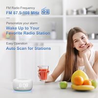 Radio-réveil moderne en plastique blanc, son clair et riche, affichage numérique à quartz, fonction snooze, LUMINOVA