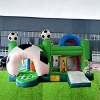 Maison de rebond en pvc Commercial combo château gonflable ballon de football gonflable avec toboggan