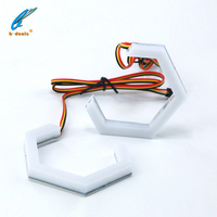 Bagues en halo hex pour projecteur RGBW chasse, anneaux led en forme d'ange pour objectif de projecteur