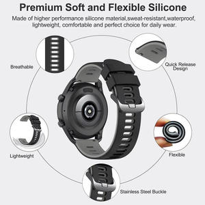Correa de Reloj de Silicona de Doble Color para Huawei, Samsung, Amazfit, Garmin, 20mm 22mm, Correa de Repuesto Universal para Reloj Inteligente - Product Image 3