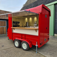 Remorque de bar à pizza et café entièrement équipée, chariot à boissons mobile, kiosque à boissons personnalisé, service de bière et de vin, camion de restauration en acier inoxydable