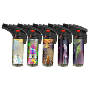 Custom <b>Windproof</b> Attractive Logo Refill Cigarette Portable Butane Plastic Torch <b>Lighters</b> for Smoking Giveaways - Product Image 2