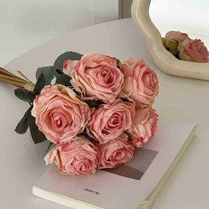 Roses artificielles Anna's Rose, fleurs en soie, haute simulation, accessoires de décoration pour mariage et maison - Product Image 4