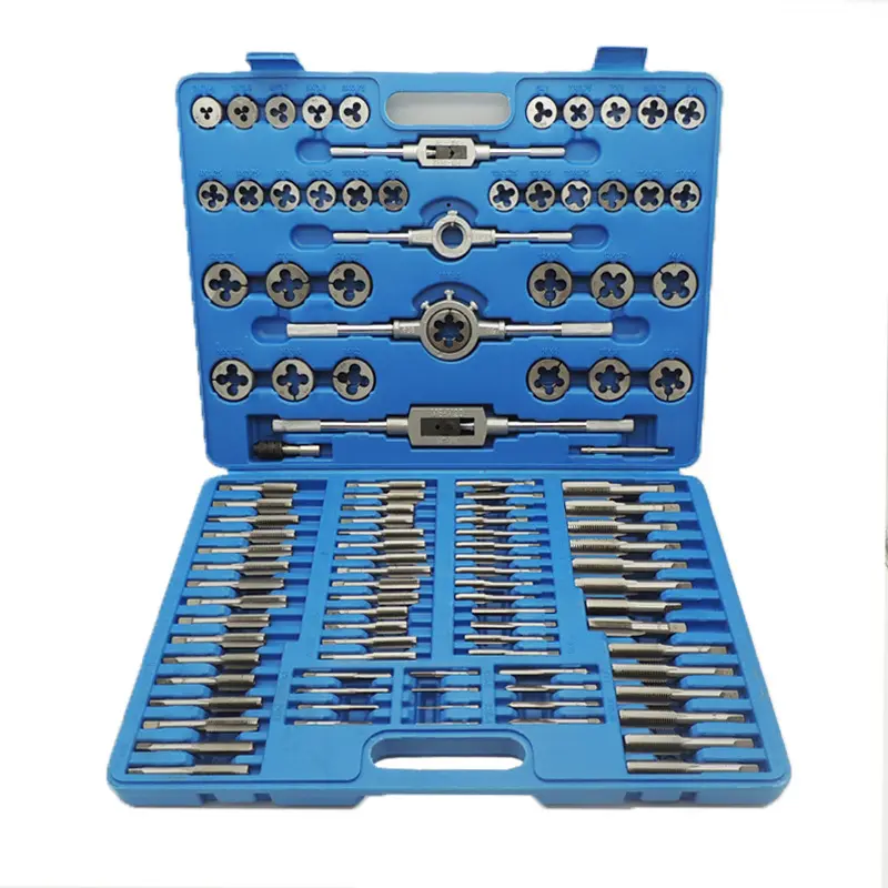 110Pcs Tappen Set Metric Wrench Cut M3-M12 Tappen Kit Metric Hand Threading Tool Set Ingenieur kit Met Metalen Case