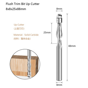 Upcut O Flute Solid Router Bit K20 Tungsten Carbide Bright Finish Woodworking Milling Cutter - Product Image 2